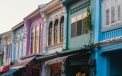 Colourful Sino-Portuguese shophouses in Phuket Old Town