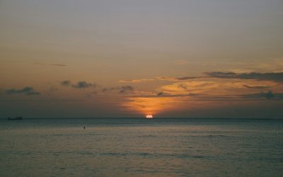 Calm sea at golden hour